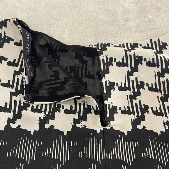 Zara Houndstooth Pocketed Shift Dress Size Small - Picture 7 of 12